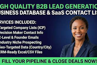 do b2b lead generation, build business database, saas marketing and contact list