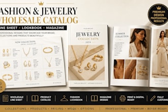design fashion jewelry wholesale line sheet catalog lookbook magazine for brand
