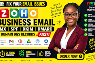 setup zoho business email mx spf dkim dmarc and domain dns records fast