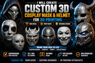 create custom 3d cosplay mask, helmet, armor