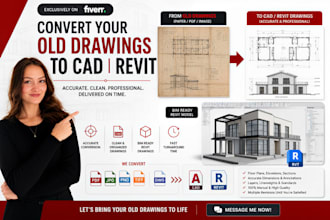 convert old building drawings to cad revit and bim facility management plans