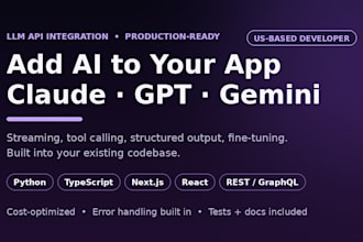 integrate claude, openai or any llm api into your app or site