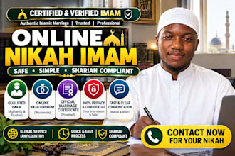 be your caring online imam for shahada and nikah with wali and witnesses