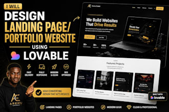 create landing page website using lovable