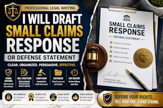 draft a small claims response or defense statement