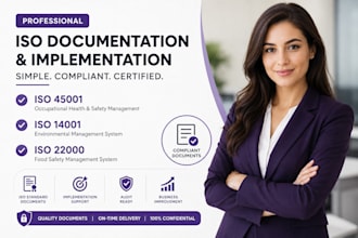 create iso 45001, iso 14001 and iso 22000 documents