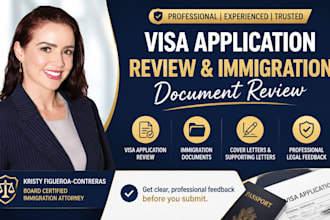 review visa applications, immigration documents, and cover letters