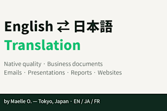 translate english to japanese or japanese to english with native quality