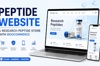design peptide website and research peptide store with woocommerce