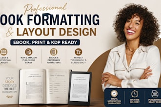 do book formatting, ebook formatting, and amazon kdp book layout design
