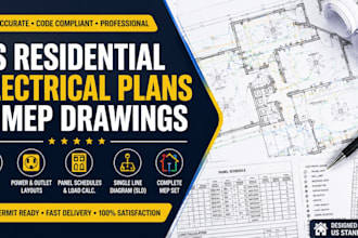 create US residential electrical plans and mep drawings