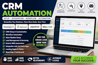 setup CRM automation, workflows, integrations and CRM customization