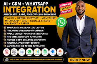 integrate twilio openai chatgpt manychat whatsapp ghl googleshet calendly zapier