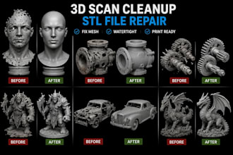 fix, modify, edit, prepare and repair stl file 3d model for printing