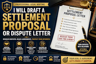 draft a professional settlement proposal or dispute letter