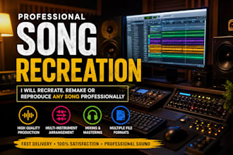 recreate, remake, reproduce, or remake any song professionally