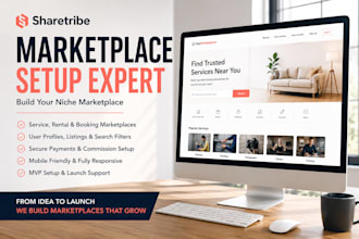 build sharetribe marketplace, service booking, rental mvp development