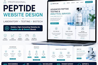 build a modern biotech, laboratory and peptide testing website