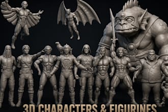 sculpt custom 3d characters, miniatures, statues and figures for 3d printing