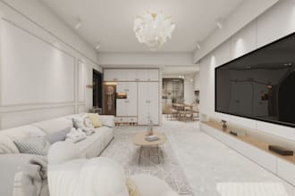 redesign airbnb apartment, mockup interior, minimalist house design,luxury decor