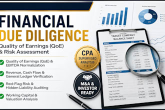 review company finances, perform cpa financial due diligence, and detect risk