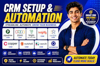 pipedrive crm zoho bigin insightly nimble copper nutshell capsule crm automation