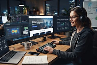 custom website development as full stack developer, front end back end developer