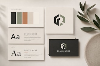 design a minimalist canva brand kit for your small business, women brand kit