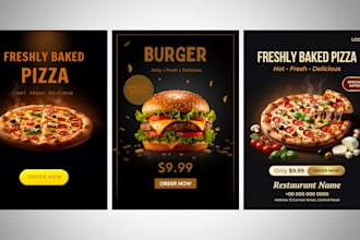 design a professional food poster, restaurant flyer or menu