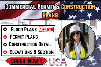 create commercial permit drawings and architectural construction plans