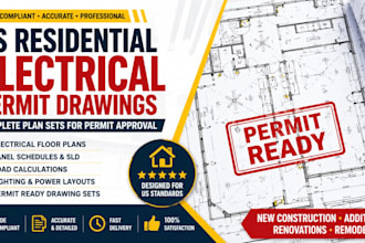 create US residential electrical permit drawing sets