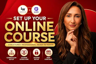 set up learnworlds online course, learnworlds  podia course curriculum upload