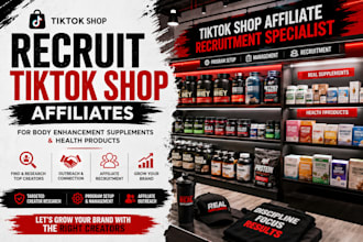 recruit tiktokshop affiliates for body supplement and health products