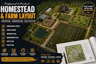 design homestead layout farm layout  master plan irrigation plan site plot plan