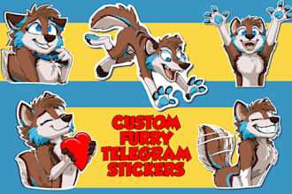 draw furry telegram discord crypto animated sticker pack nsfw fursona emotes