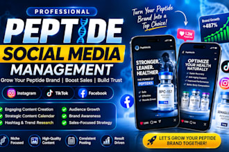 be your peptide, wellness social media manager for peptide marketing and content