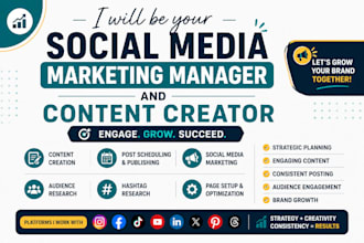 be your social medial marketing manager and content creator