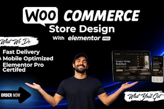 design a professional woocommerce online store with elementor pro