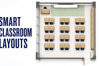 draw school classroom 2d floor plan furniture layout and space planning