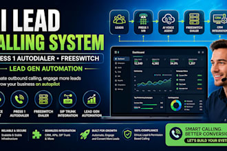build ai lead calling system, press 1 autodialer freeswitch, lead gen automation