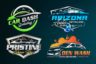 design outstanding car wash, car racing and automotive logo