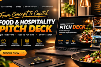 design investor food truck, coffee shop, restaurant, or franchise pitch deck