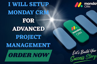 setup monday com CRM and project management workspace