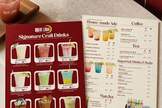 design a professional restaurant or cafe menu