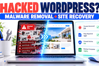 repair wordpress security issues, malware, and broken pages and linux security