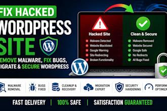 fix hacked wordpress site remove malware fix bugs migrate and secure wordpress