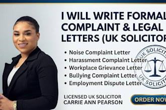 draft a formal harassment or bullying complaint letter UK lawyer