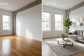 virtual staging for real estate with photorealistic furniture home decor designs