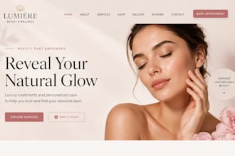 design wix medspa website hair extension skincare vagaro acuity glossgenius site