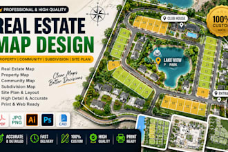 design real estate map, property map, community map, subdivision map, site plan